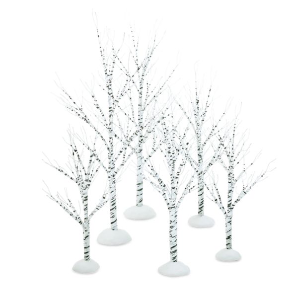 ""Village Winter Birch," Set of 6"
