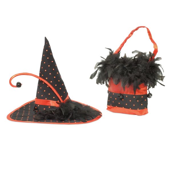 "Department 56 "Polka Dot Witch Hat And Purse Set""
