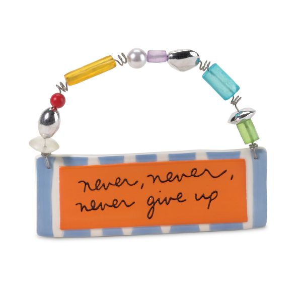 Sandra Magsamen Never Give Up Plaque, Large
