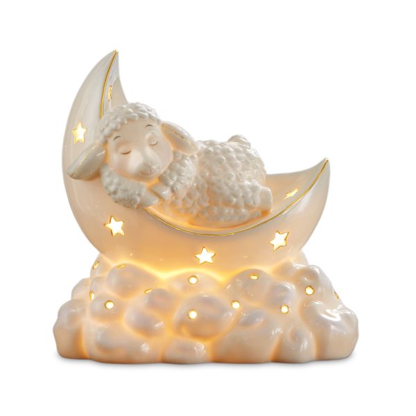 Lazy Lambs Lighted Sculpture by Lenox
