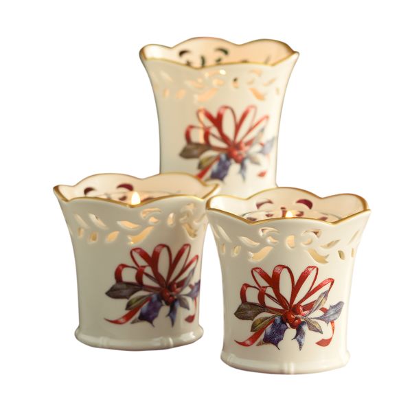 "Lenox Winter Greetings� Pierced Votives, Set of 3"
