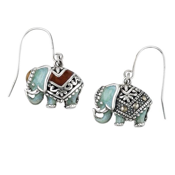 Lenox Double Luck Elephant Earrings, Pierced
