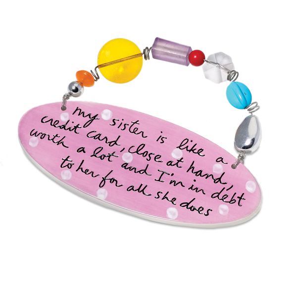 "Sister Credit Card Plaque"""""
