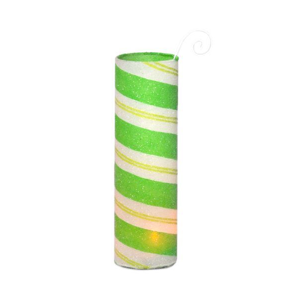 Peppermint Hurricane Votive Holder - Green
