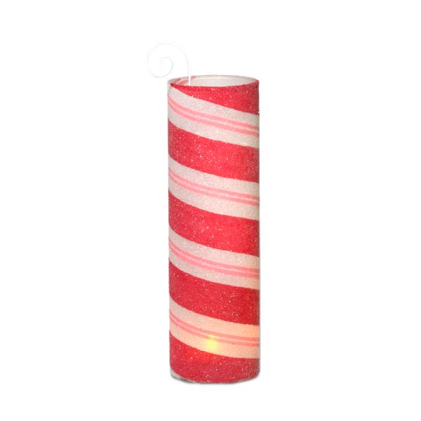 Peppermint Hurricane Votive Holder - Red
