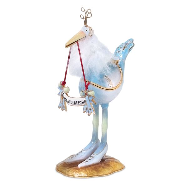 "Krinkles by Patience Brewster Stork Jeweled Box - Blue"
