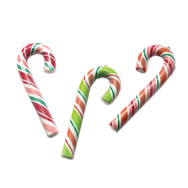 Candy Cane Ornaments, Set of 3
