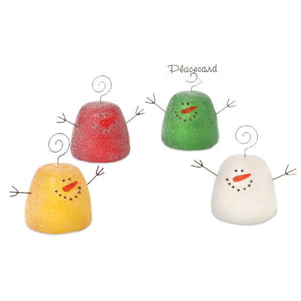 Department 56 Gumdrop Snowman Place Card Holders, Set of 4
