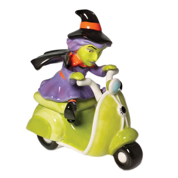 Department 56 Witch on Scooter Salt & Pepper Set
