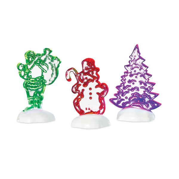 ""Lit Acrylic Yard Decorations," Set of 3"
