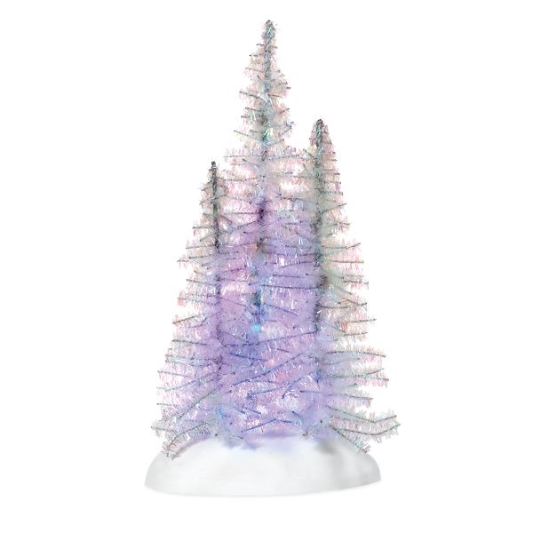 ""Lit Tinsel Trees - White""
