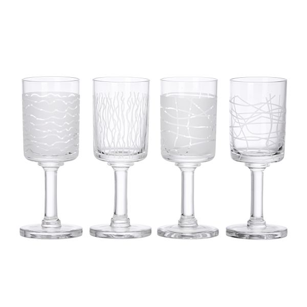 Karin Grafix Wine Glasses, Set of 4 by Dansk
