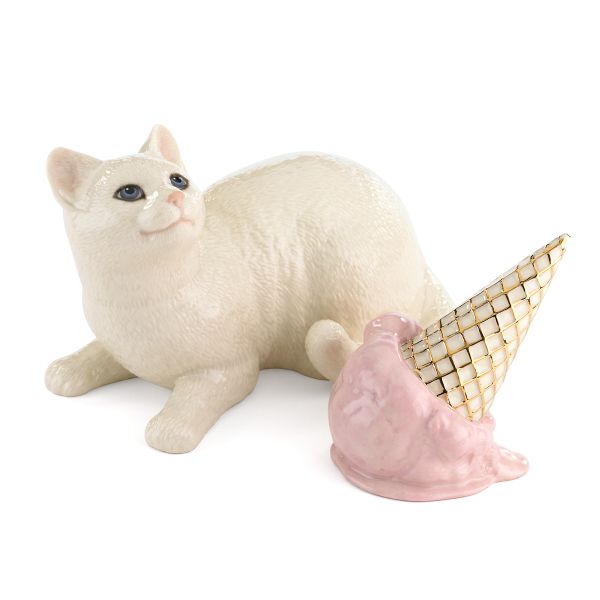 Delicious Dilemma Cat Sculpture by Lenox
