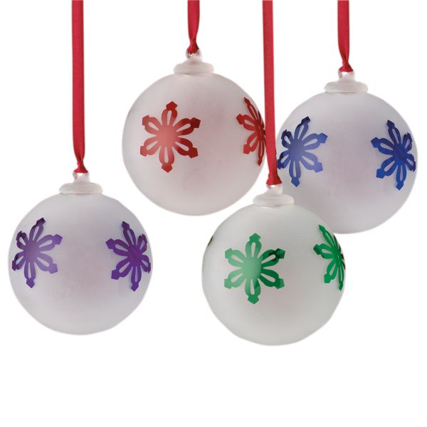"Gorham� Glass Ornament Balls, Set of 4"
