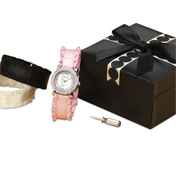 Couture Interchangeable Ruffled Satin Watch Set
