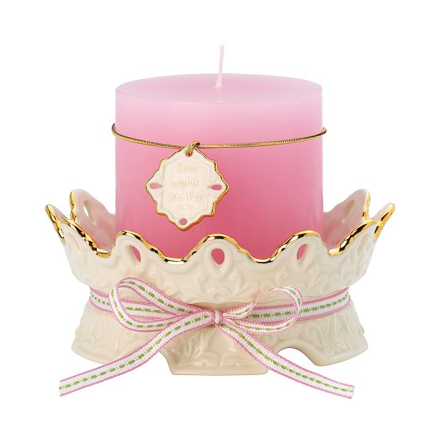 Love Notes Spirited Candleholder with Pink Candle by Lenox
