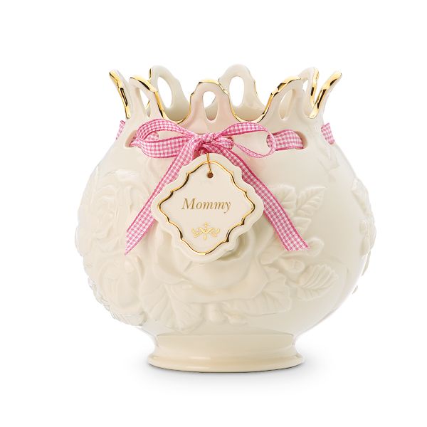 Lenox Love Notes Cherished Rose Bowl Porcelain Vase