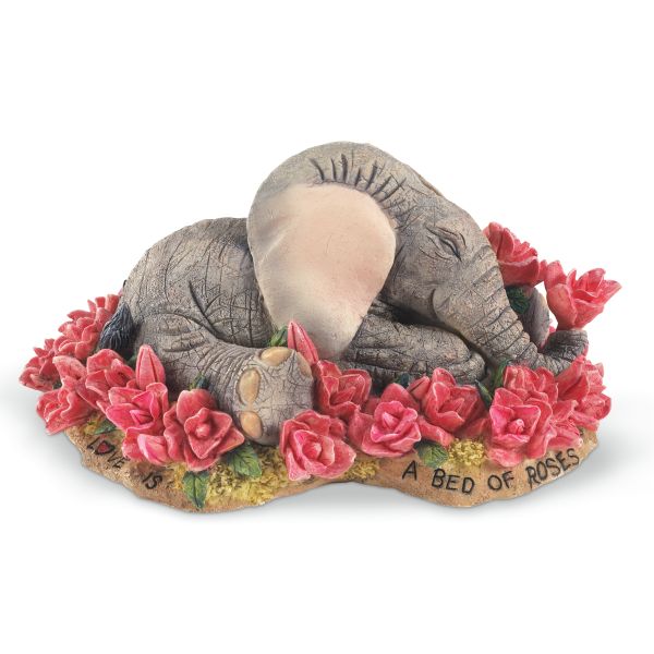 Country Artists Tuskers A Bed of Roses Elephant Sculpture