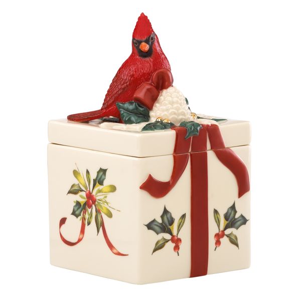 Winter Greetings Cardinal Covered Candy Dish by Lenox