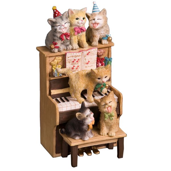 San Francisco Music Box Company Kittens on Piano