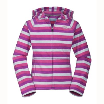 The North Face Girls' Striped Glacier Full Zip Hoodie