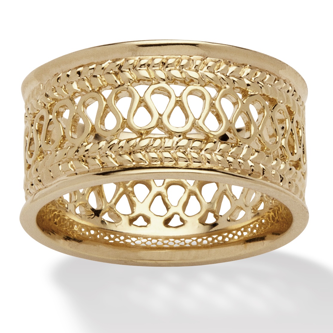 Palmbeach Jewelry Open Weave Decorative Ring in 14k Gold Plated eBay