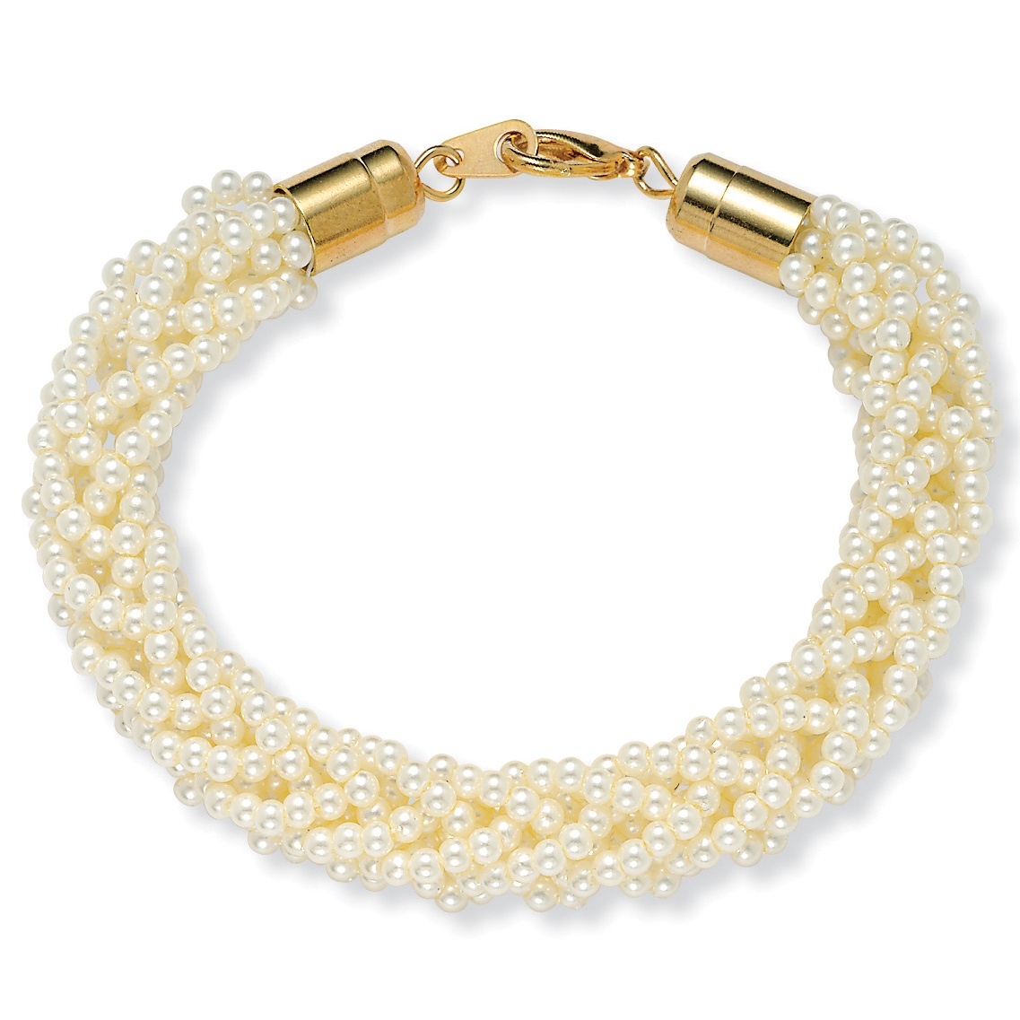 Simulated Pearl Goldtone Bracelet 8"