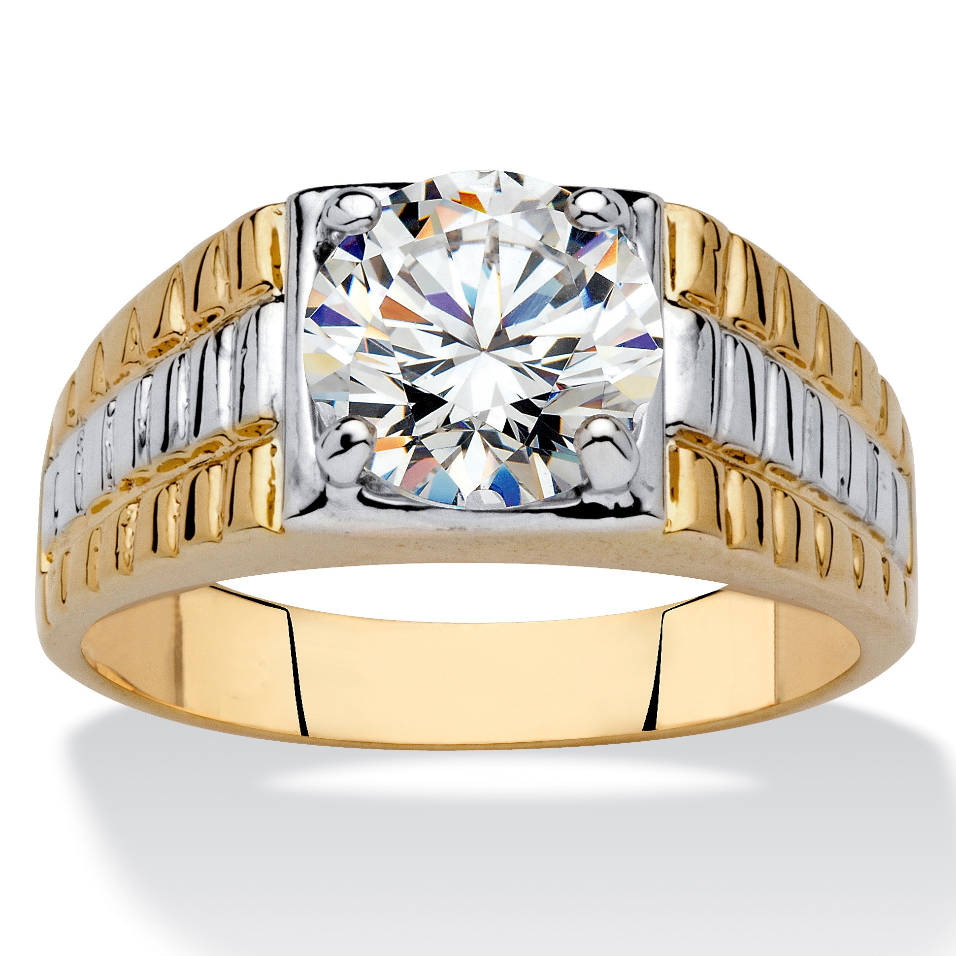 Men's DiamonUltra&trade; CZ 14k Gold-Plated Ring