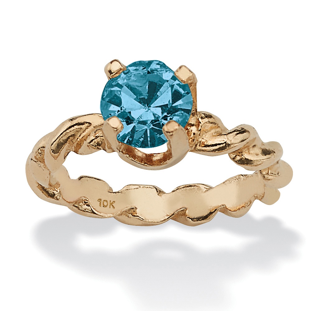 Birthstone 10k Gold Baby Ring Charm
