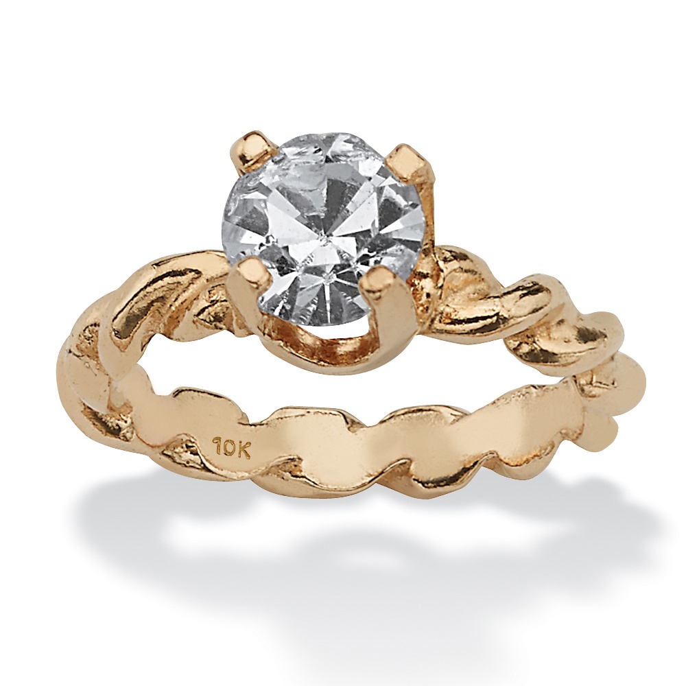 Birthstone 10k Gold Baby Ring Charm