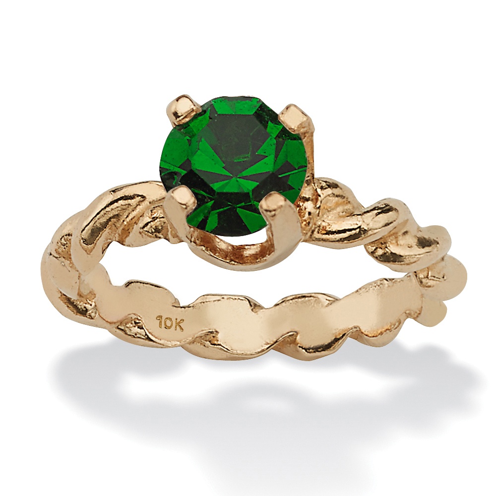 Birthstone 10k Gold Baby Ring Charm