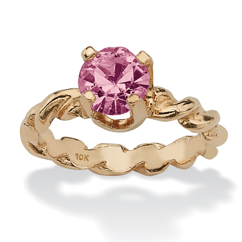 Birthstone 10k Gold Baby Ring Charm