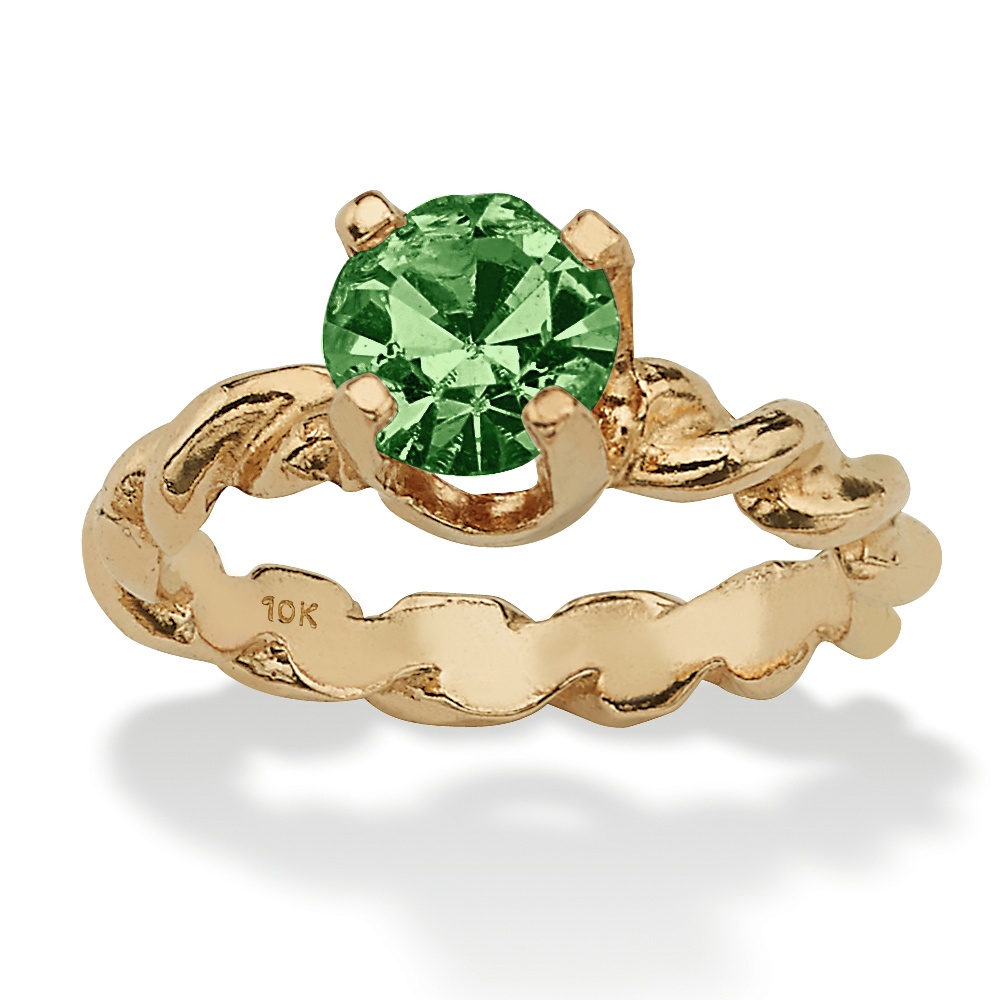 Birthstone 10k Gold Baby Ring Charm