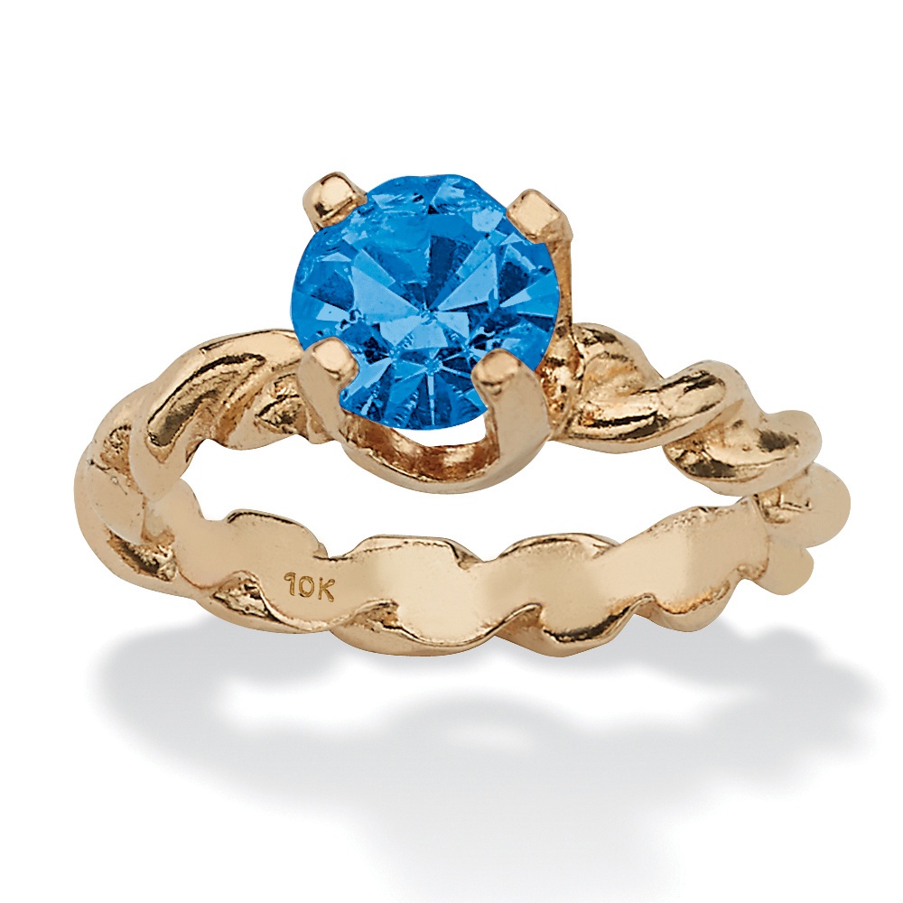 Birthstone 10k Gold Baby Ring Charm