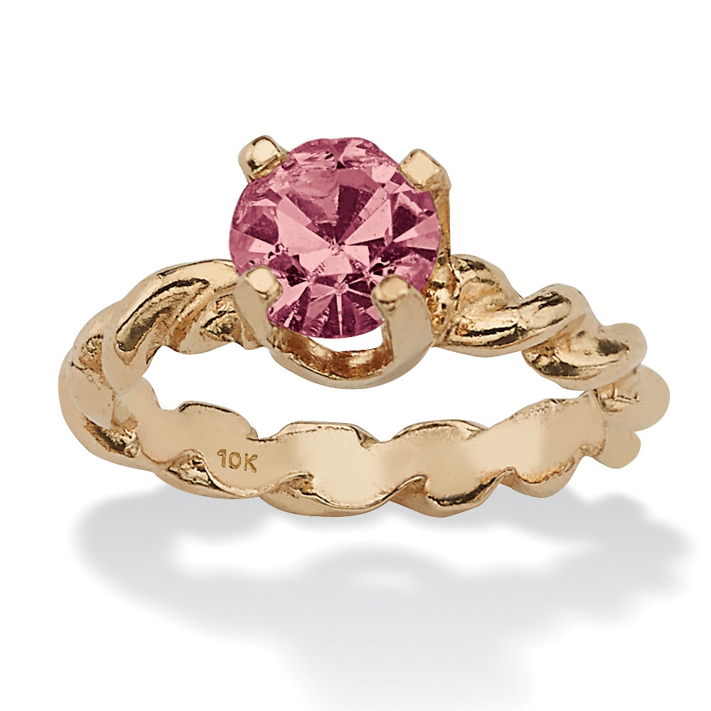 Birthstone 10k Gold Baby Ring Charm