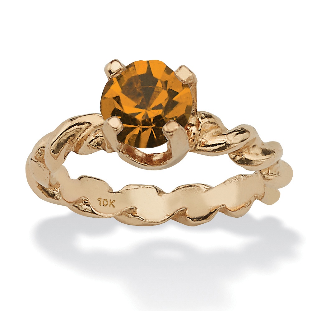 Birthstone 10k Gold Baby Ring Charm