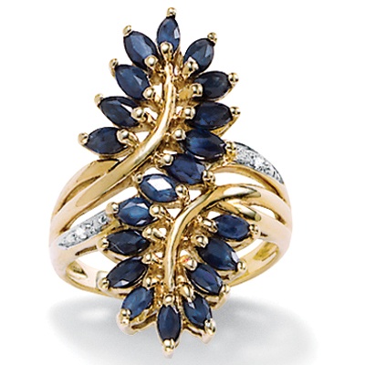 Sapphire & Diamond Accents 10k Gold Ring