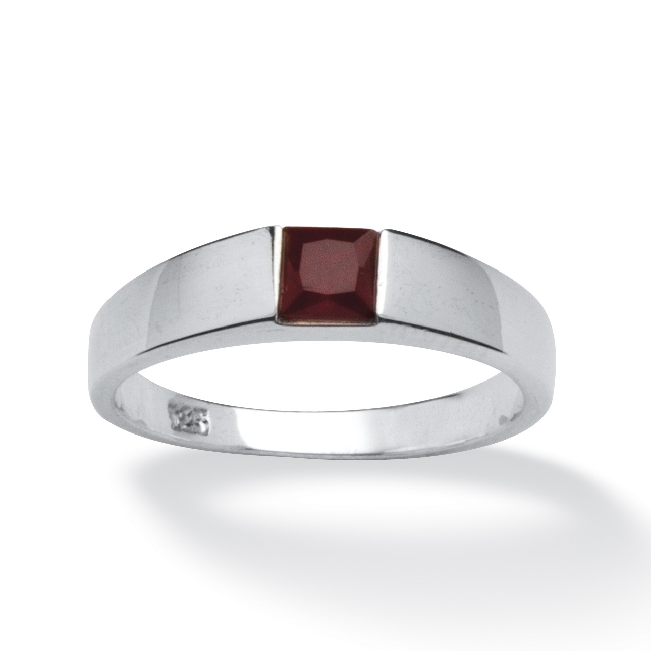Sterling Silver Princess-Cut Birthstone Stackable Ring