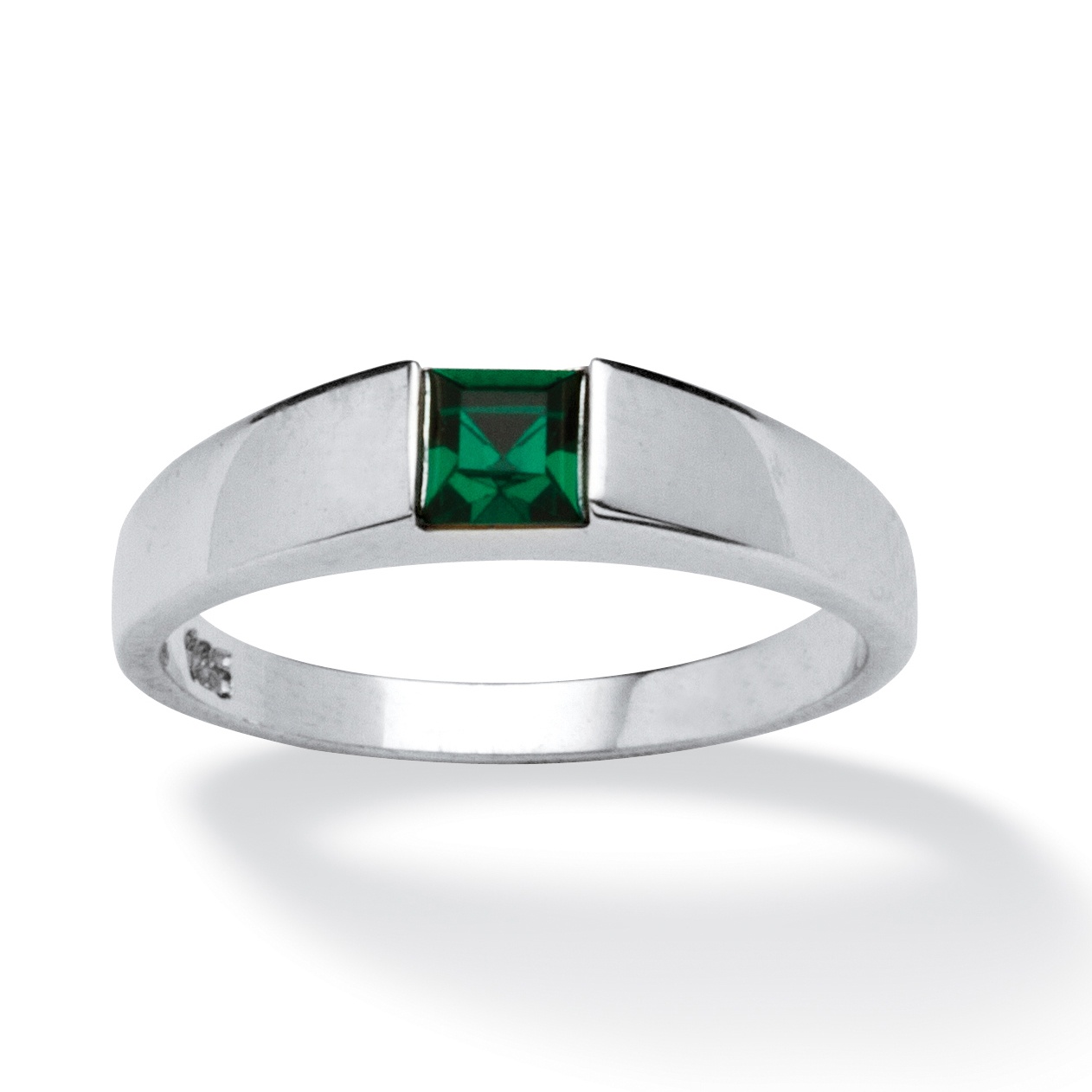 Sterling Silver Princess-Cut Birthstone Stackable Ring