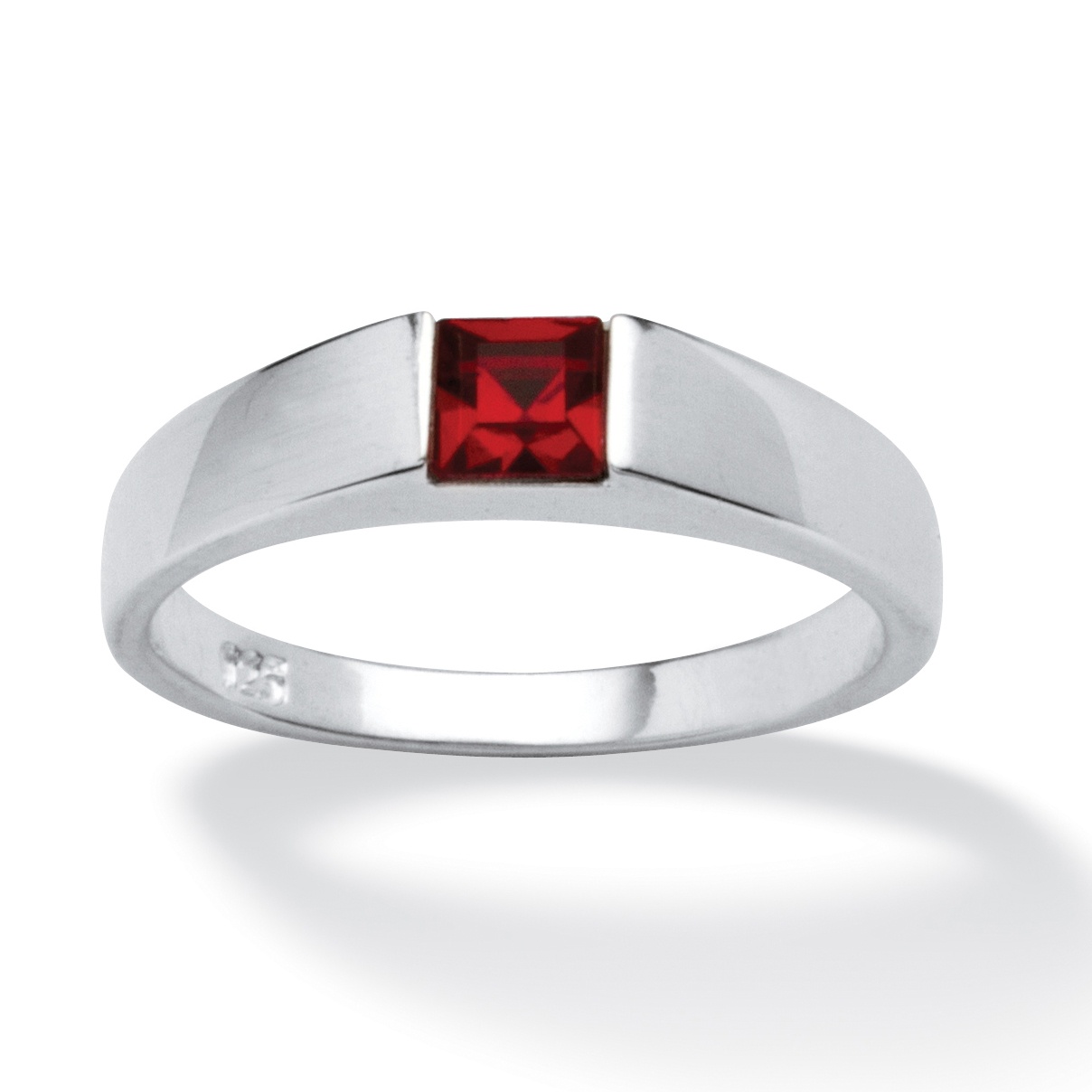 Sterling Silver Princess-Cut Birthstone Stackable Ring