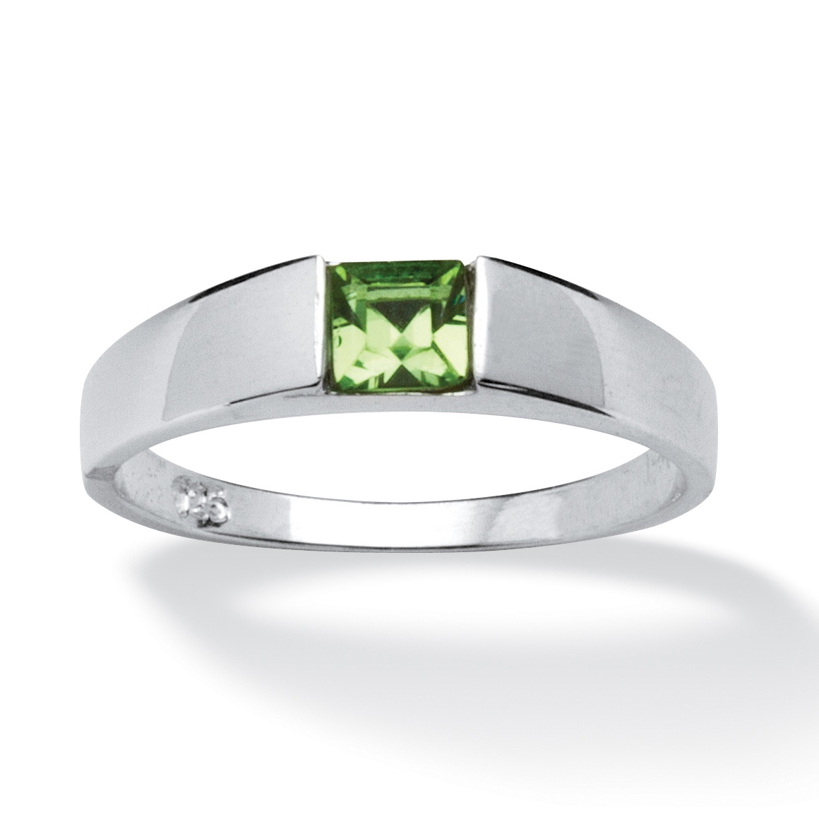 Sterling Silver Princess-Cut Birthstone Stackable Ring