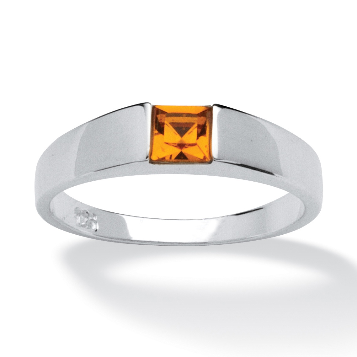 Sterling Silver Princess-Cut Birthstone Stackable Ring