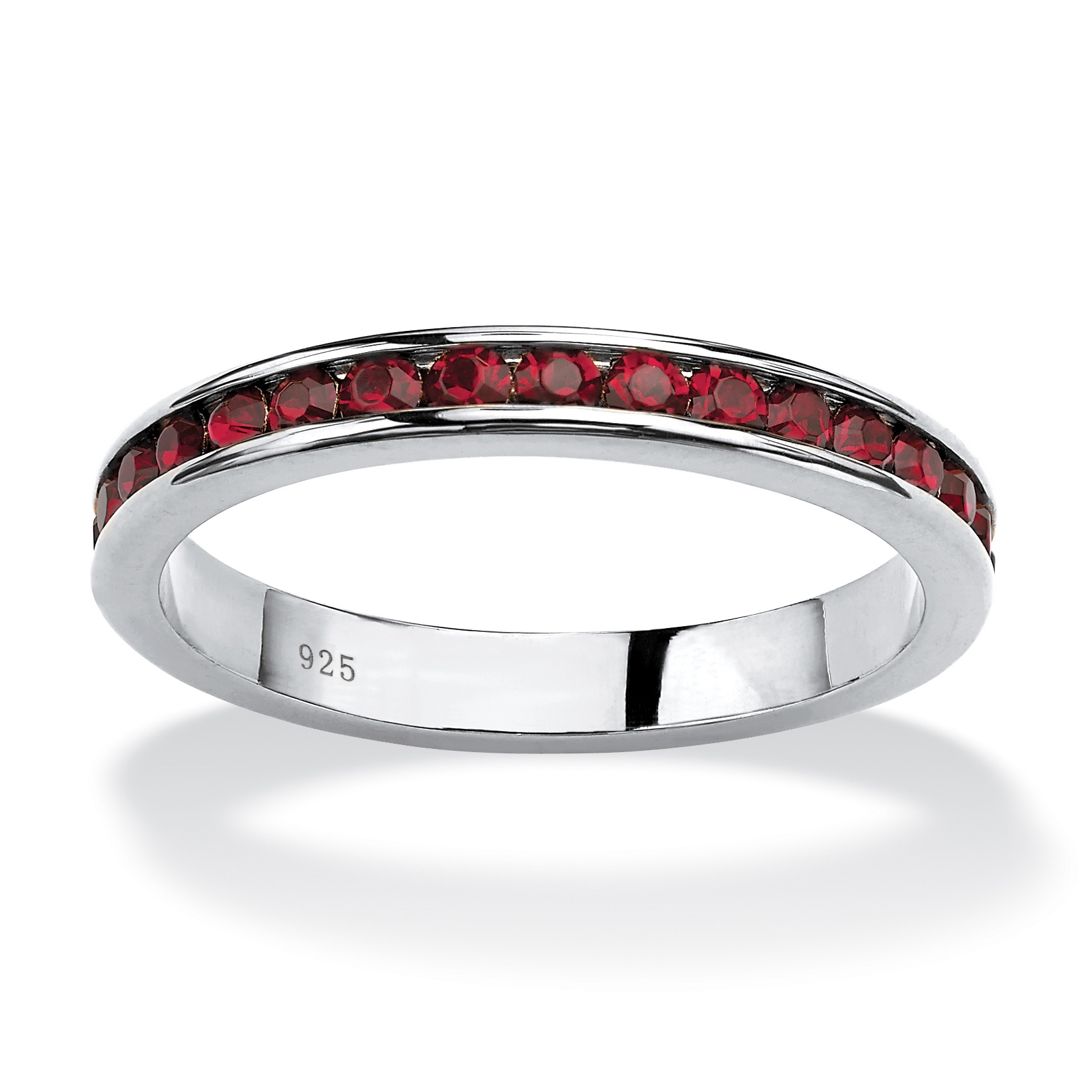Birthstone Sterling Silver Eternity Band