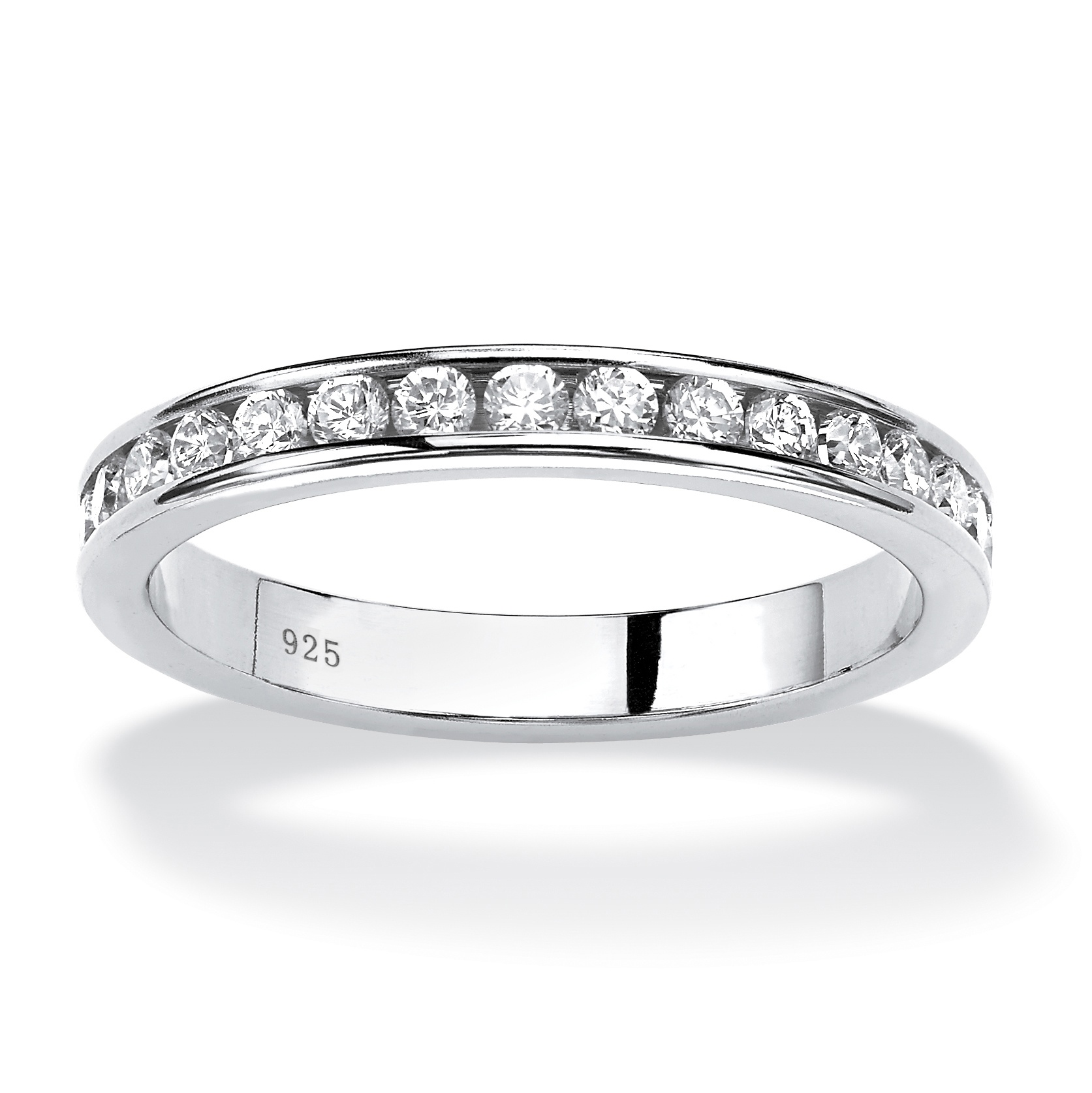 Birthstone Sterling Silver Eternity Band