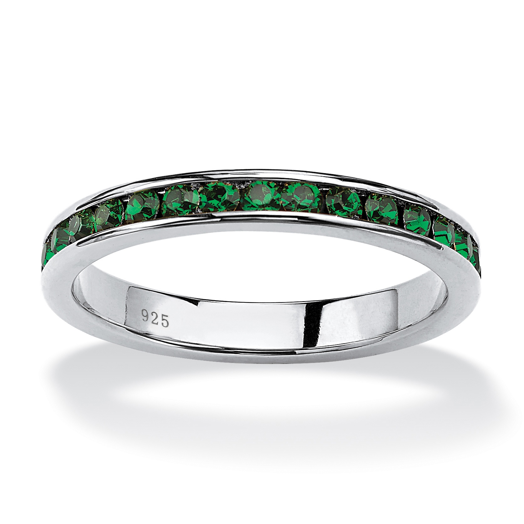 Birthstone Sterling Silver Eternity Band
