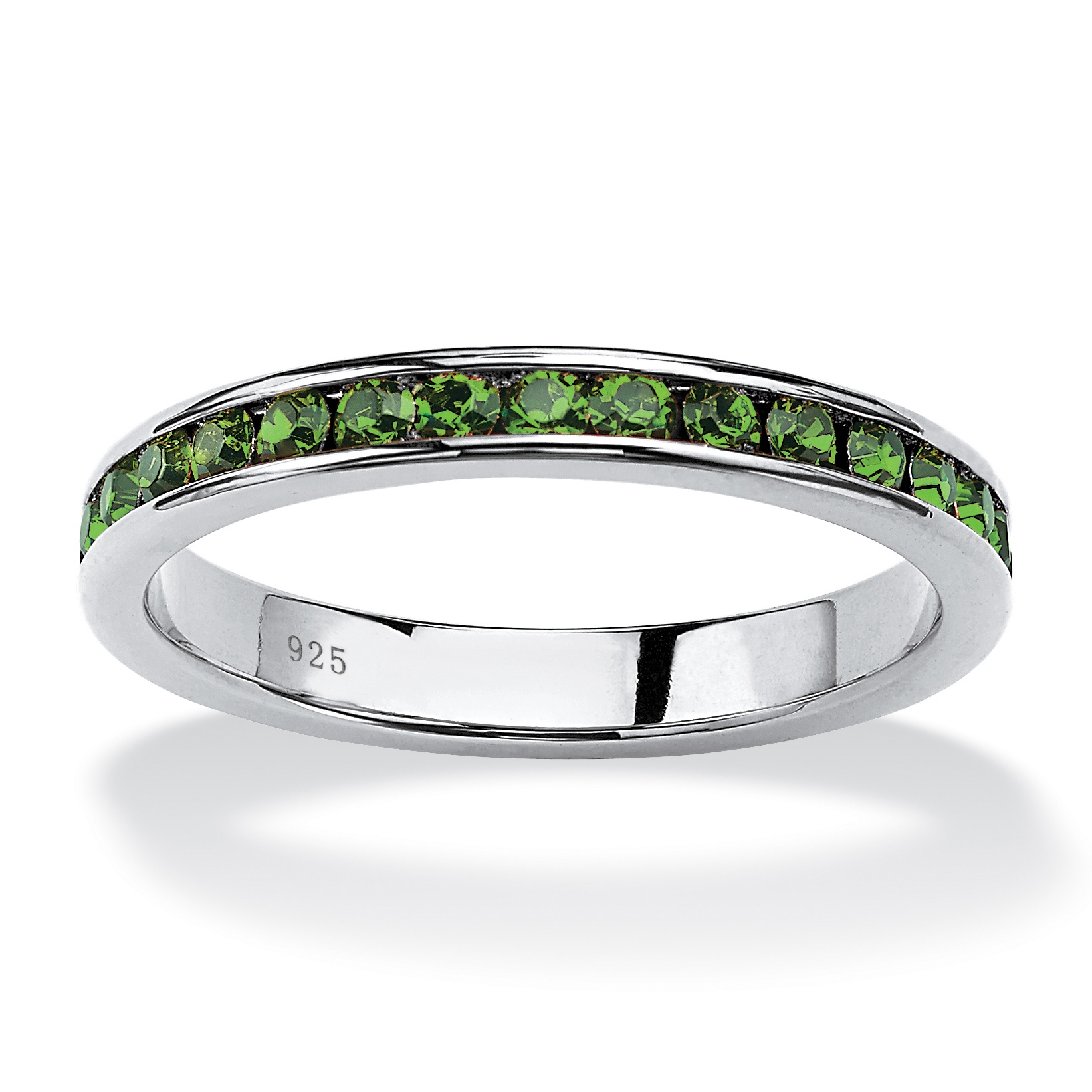 Birthstone Sterling Silver Eternity Band