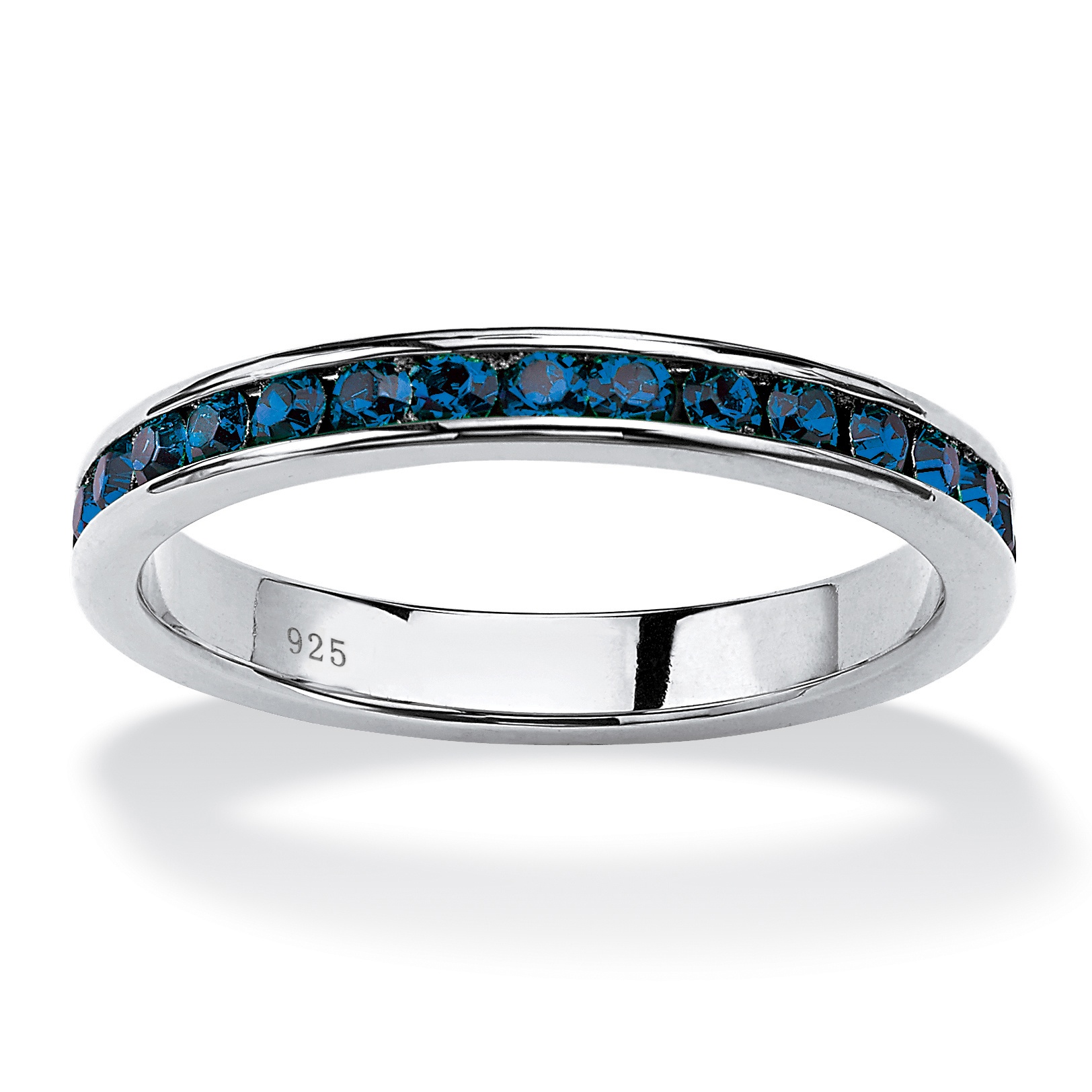 Birthstone Sterling Silver Eternity Band