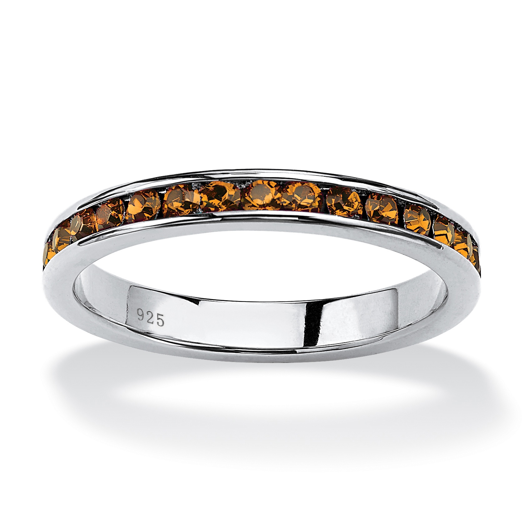 Birthstone Sterling Silver Eternity Band