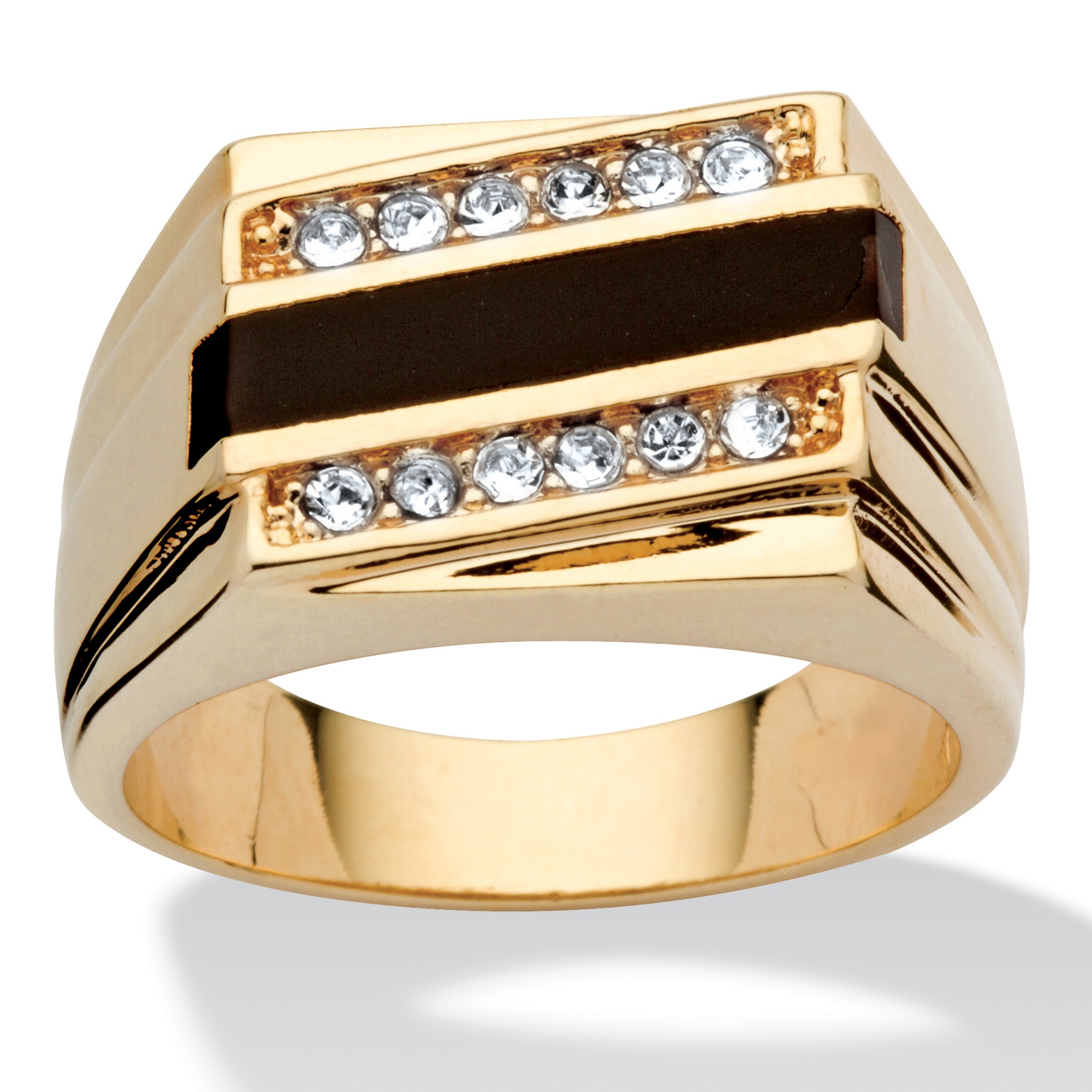 Men's Onyx Ring with Crystal Accents