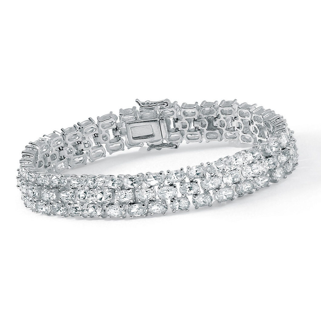 DiamonUltra&trade; CZ Silver Bracelet 7 1/4"